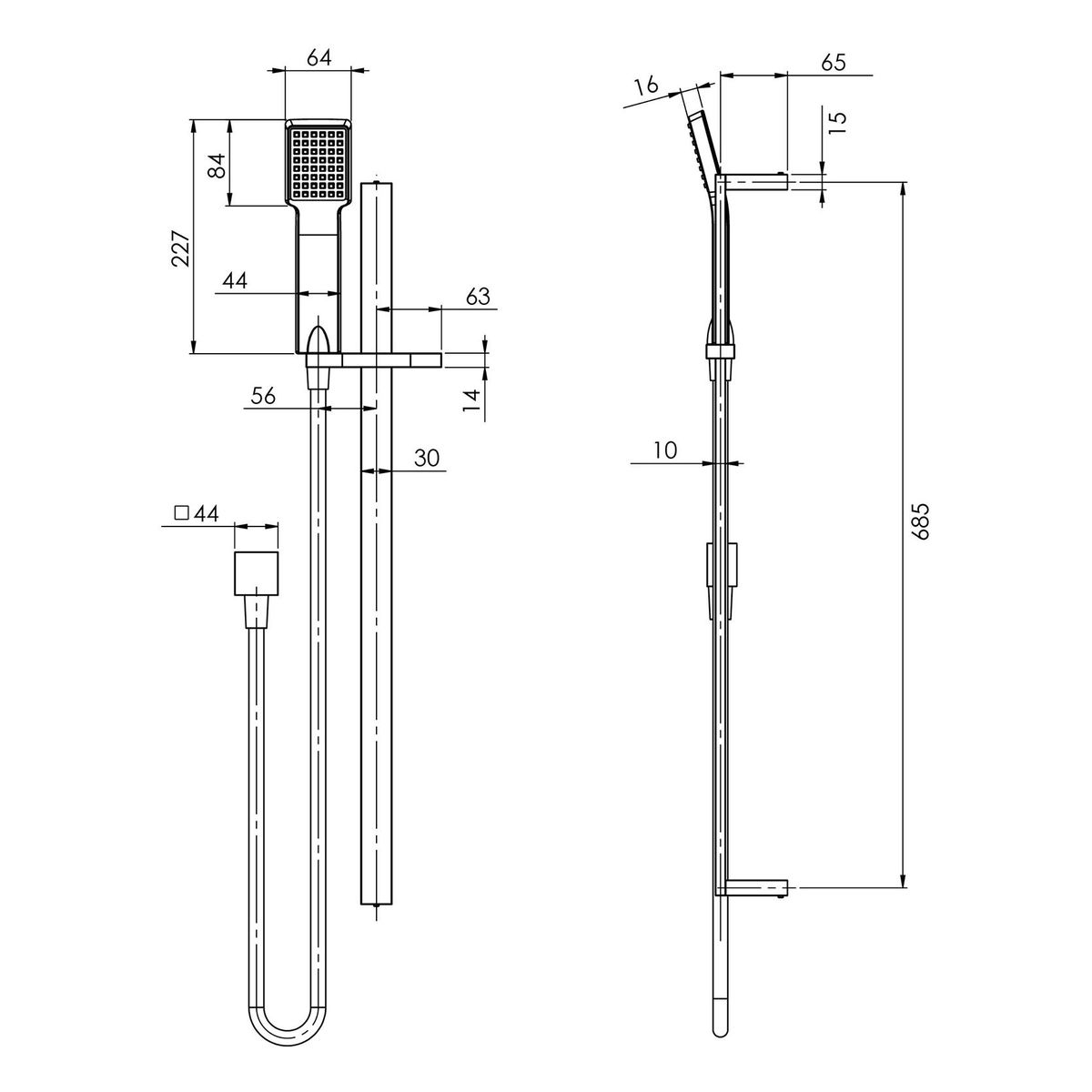 Lexi Deluxe Rail Shower - Brushed Nickel