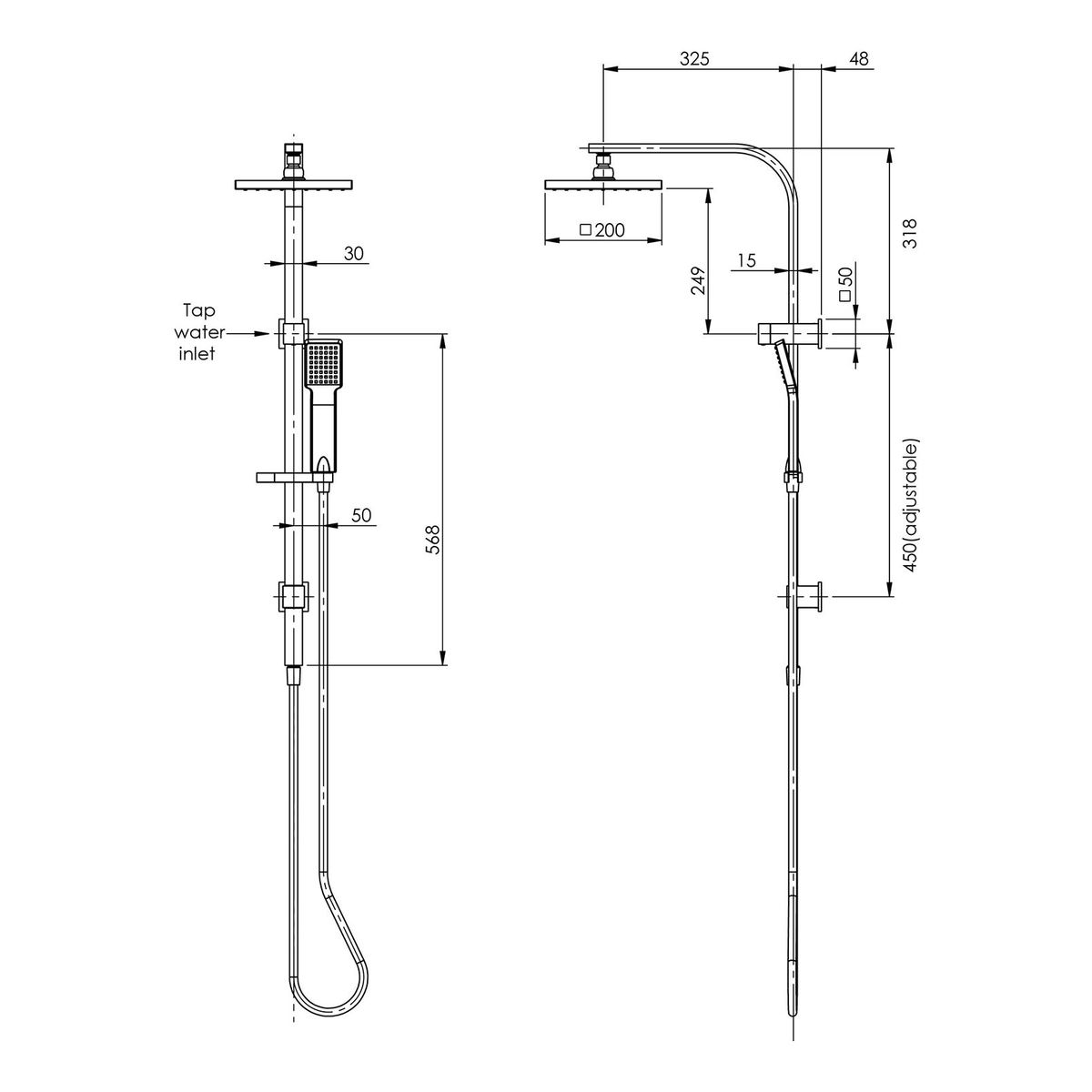 Lexi Twin Shower - Chrome