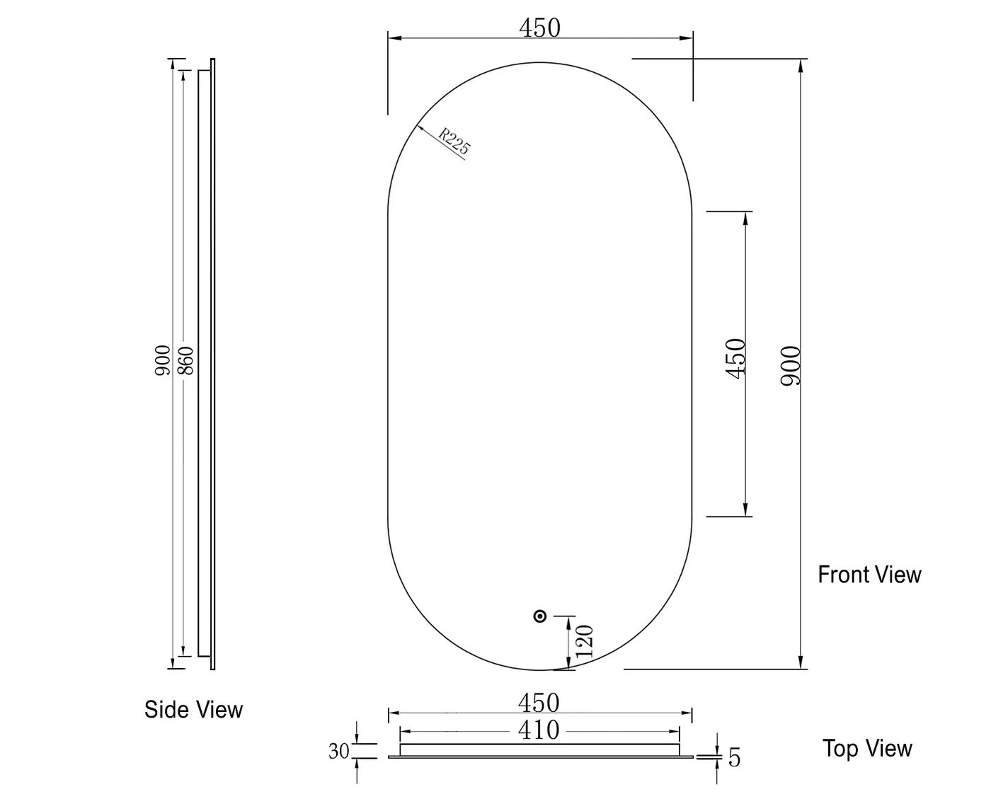 Noosa LED Oval Mirror