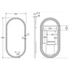 Reba LED 450 x 900mm Framed Mirror, Matte White