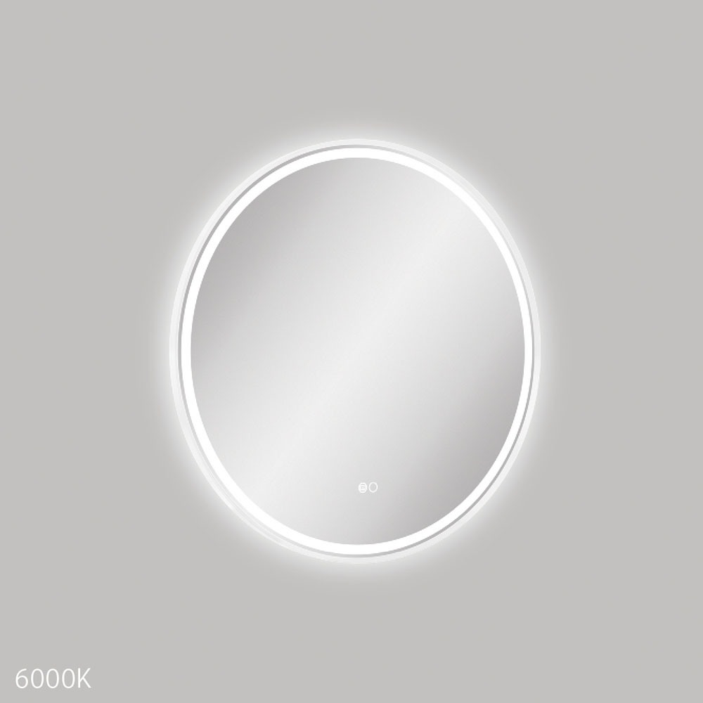 Reba LED 700mm Framed Mirror, Matte White