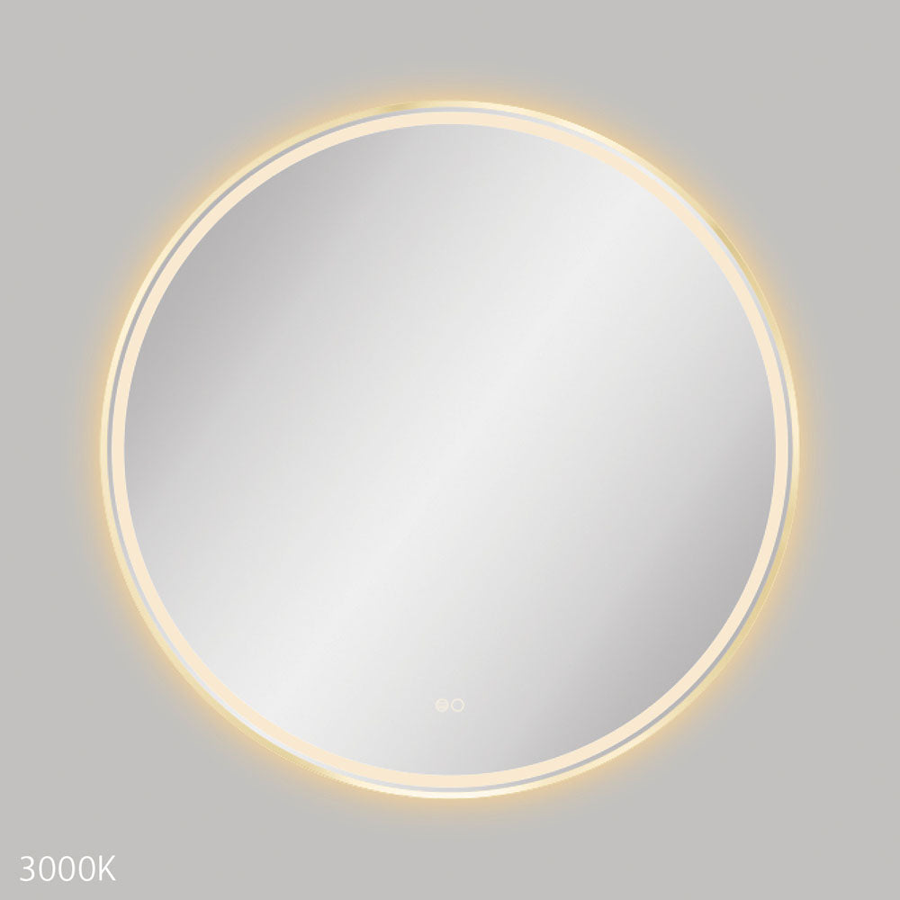Reba LED 900mm Framed Mirror, Urban Brass
