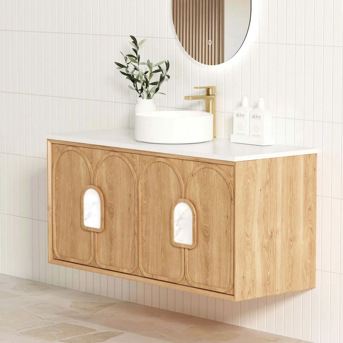 Laguna Natural American Oak 1200X460 Vanity