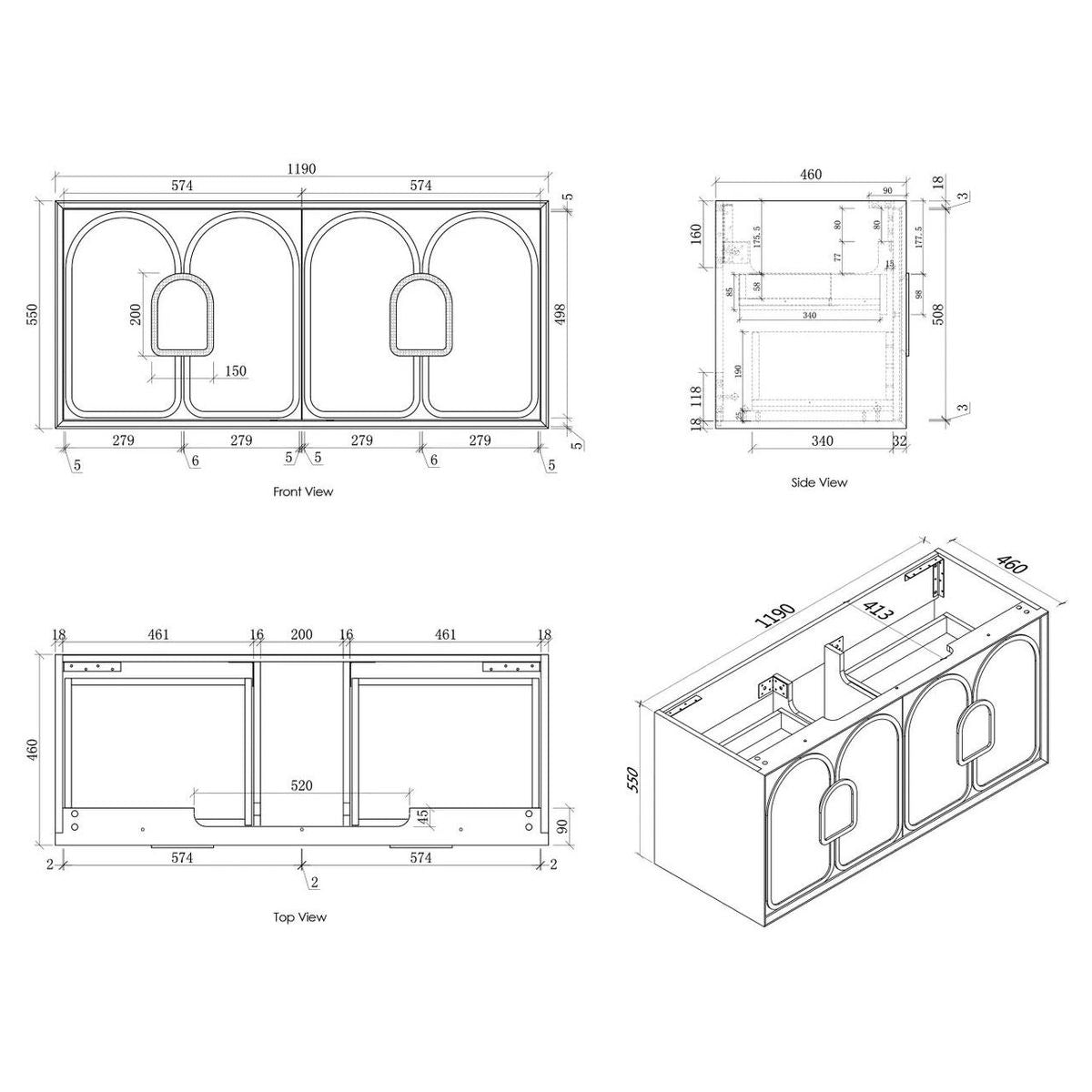 Laguna Natural American Oak 1200X460 Vanity