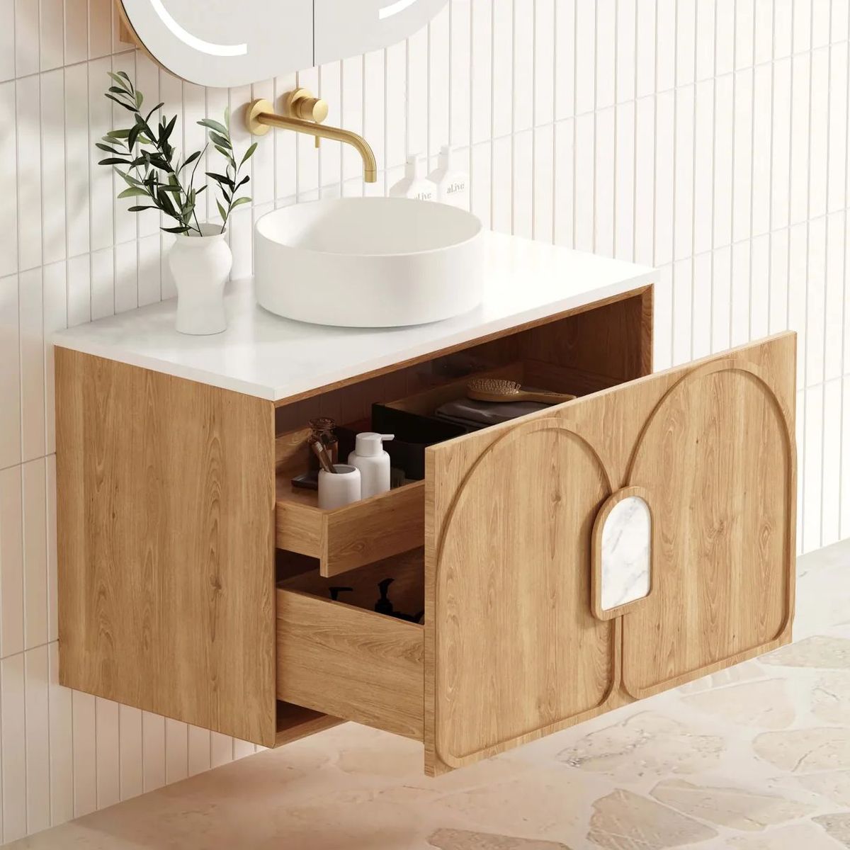 Laguna Natural American Oak 900X460 Vanity