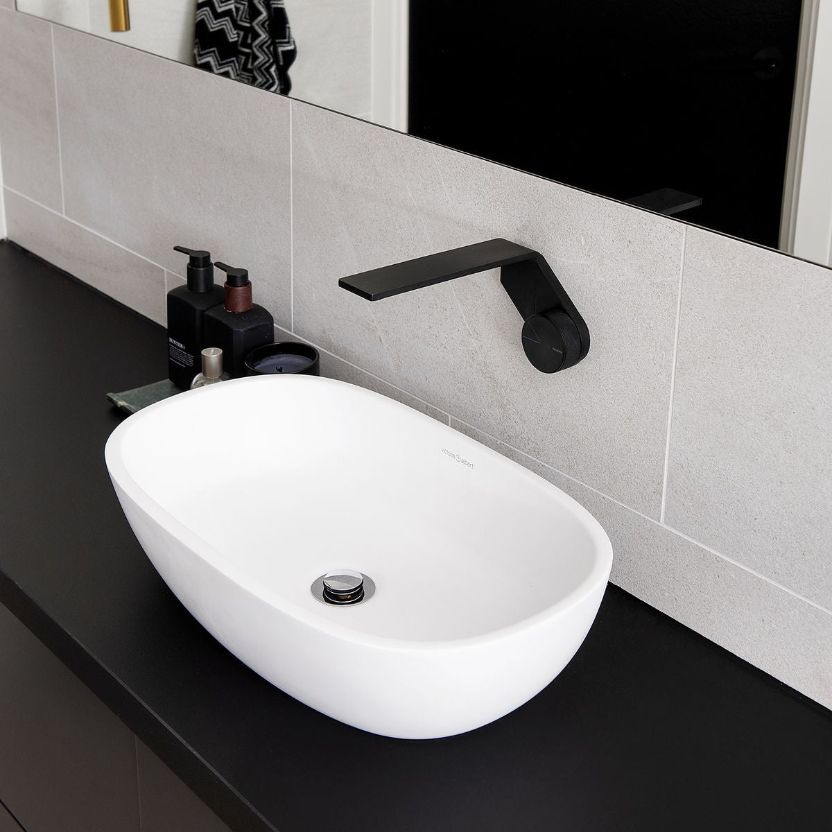 Phoenix Axia Wall Basin/Bath Mixer Set 200mm, Lead Free, Matte Black