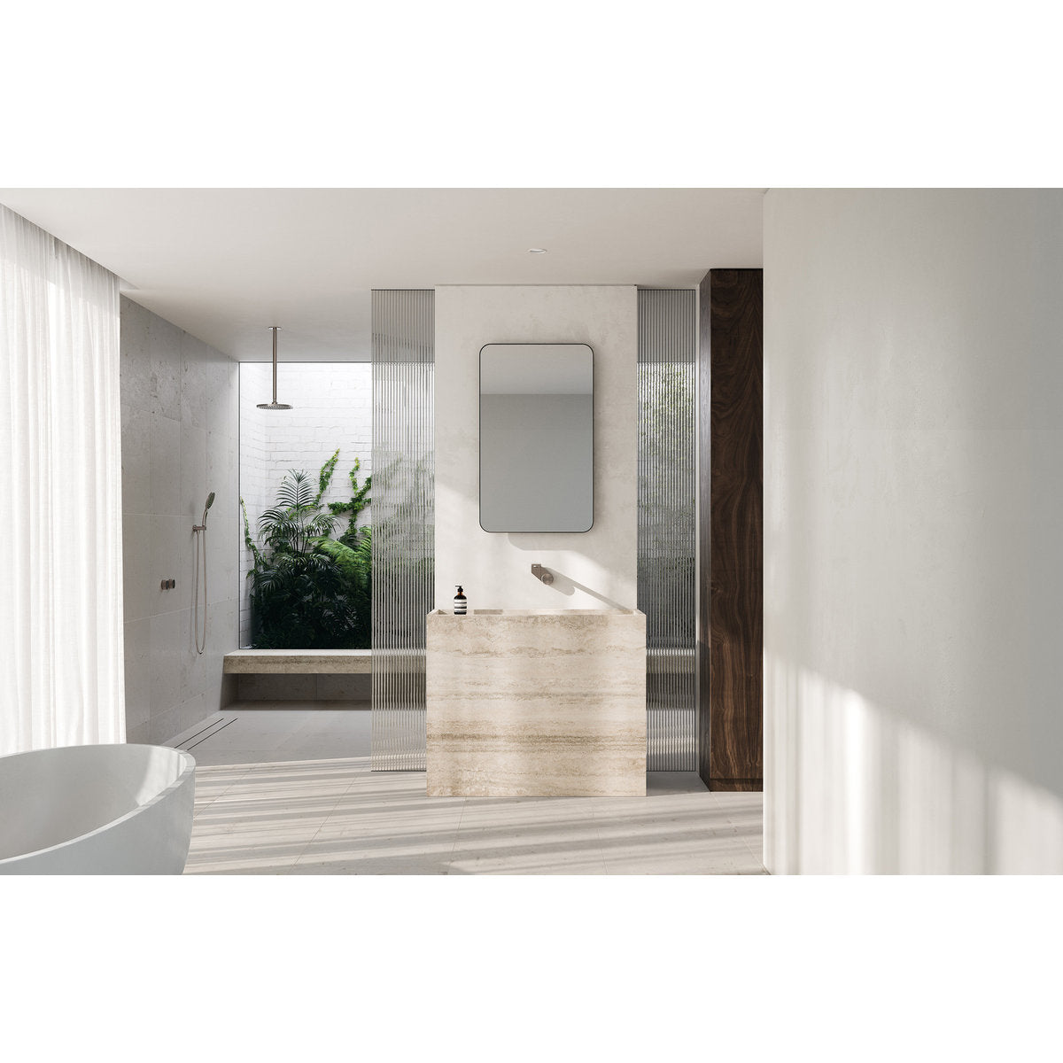 Phoenix Axia Wall Basin/Bath Mixer Set 200mm, Lead Free, Matte Black