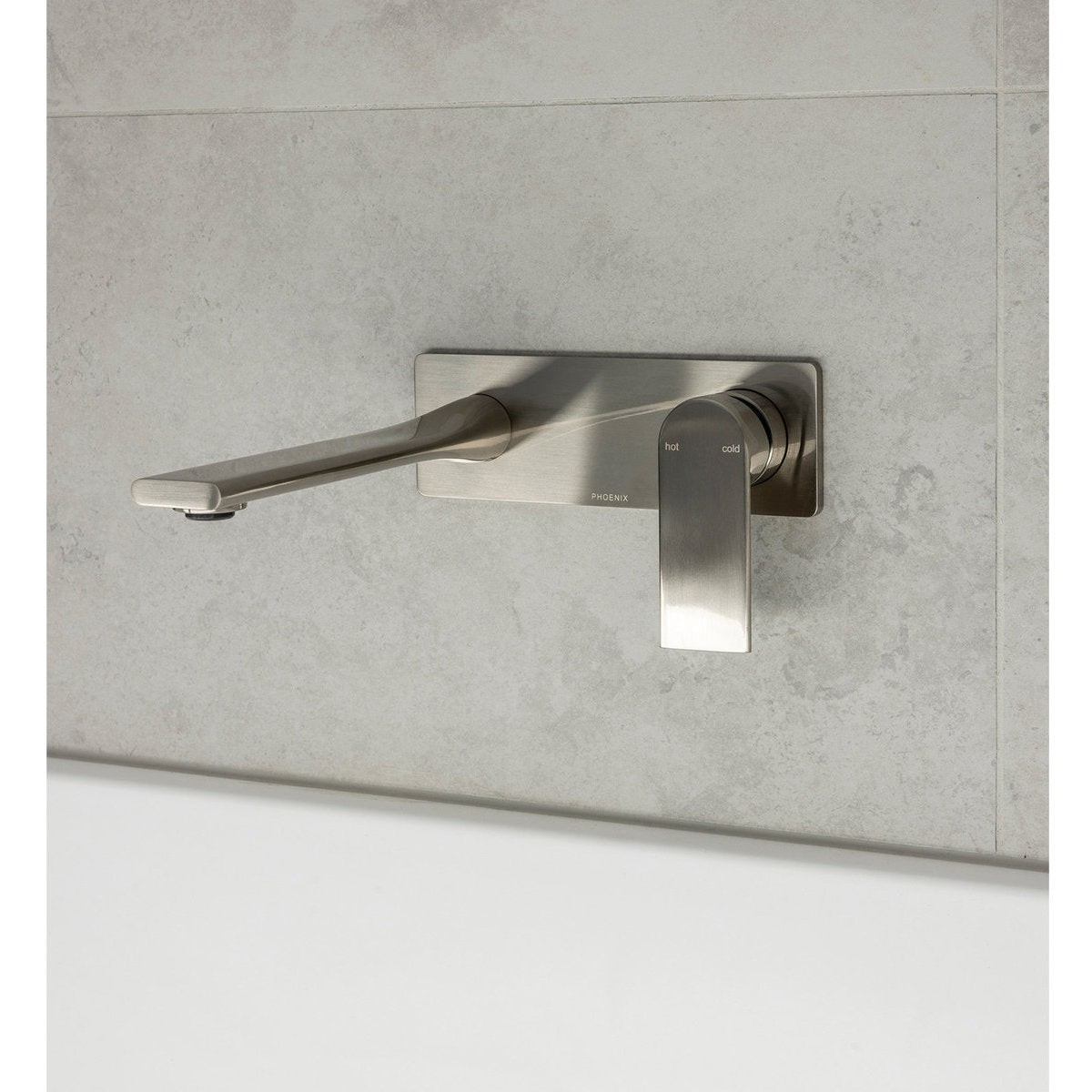 Phoenix Teel SwitchMix Wall Basin/Bath Mixer Set 200mm (Complete Kit), Lead Free, Brushed Nickel