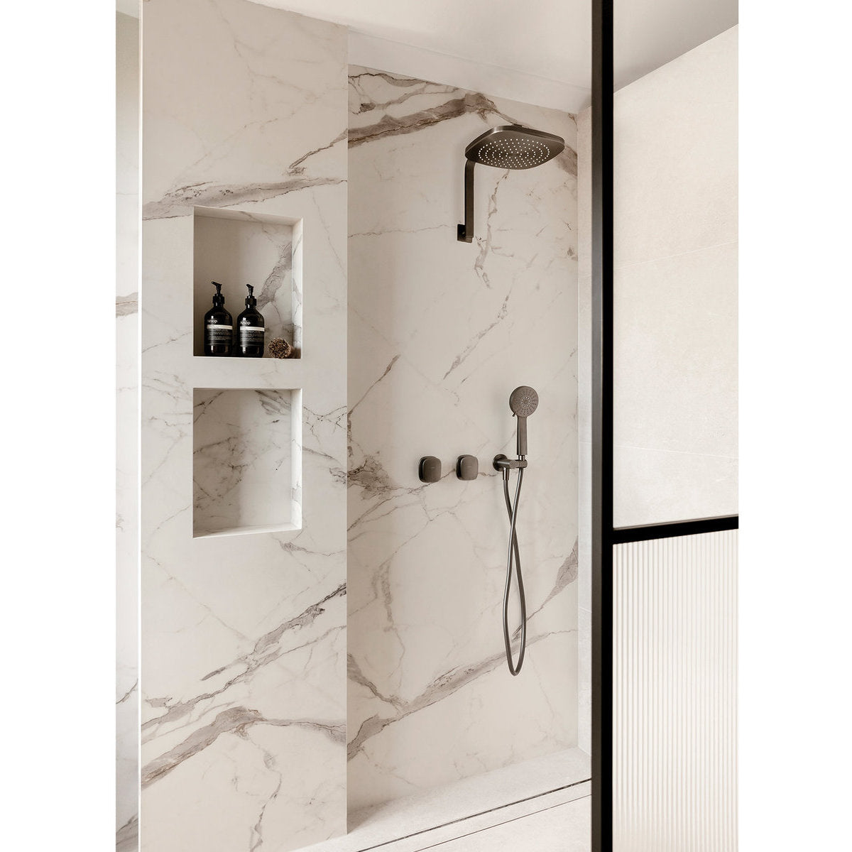 Phoenix Nuage Shower/Wall Mixer, Lead Free, Brushed Carbon