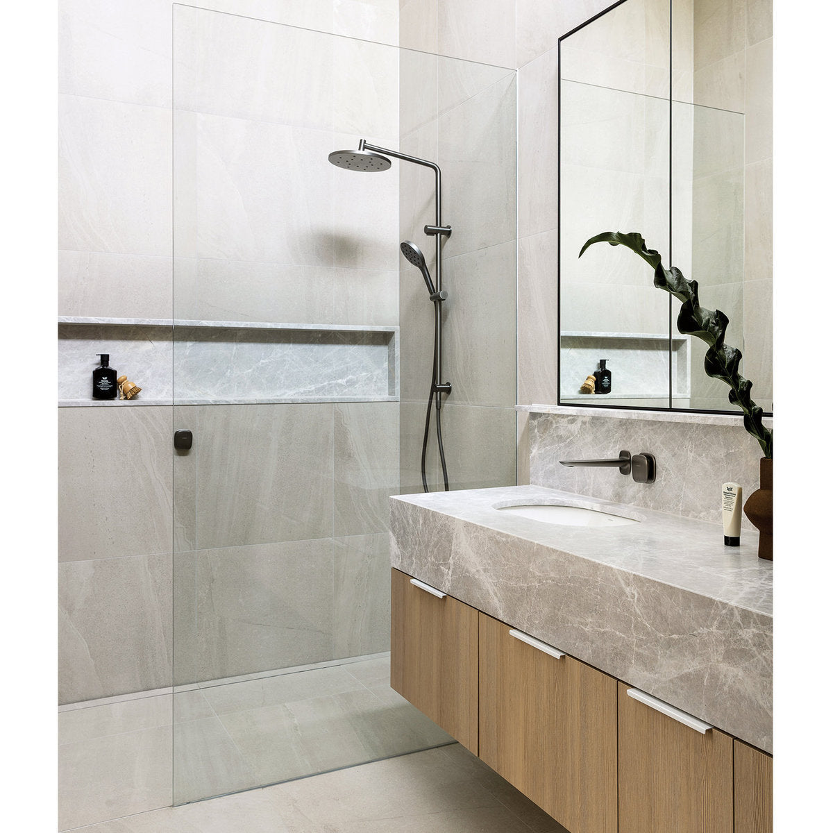 Phoenix Nuage Shower/Wall Mixer, Lead Free, Brushed Carbon