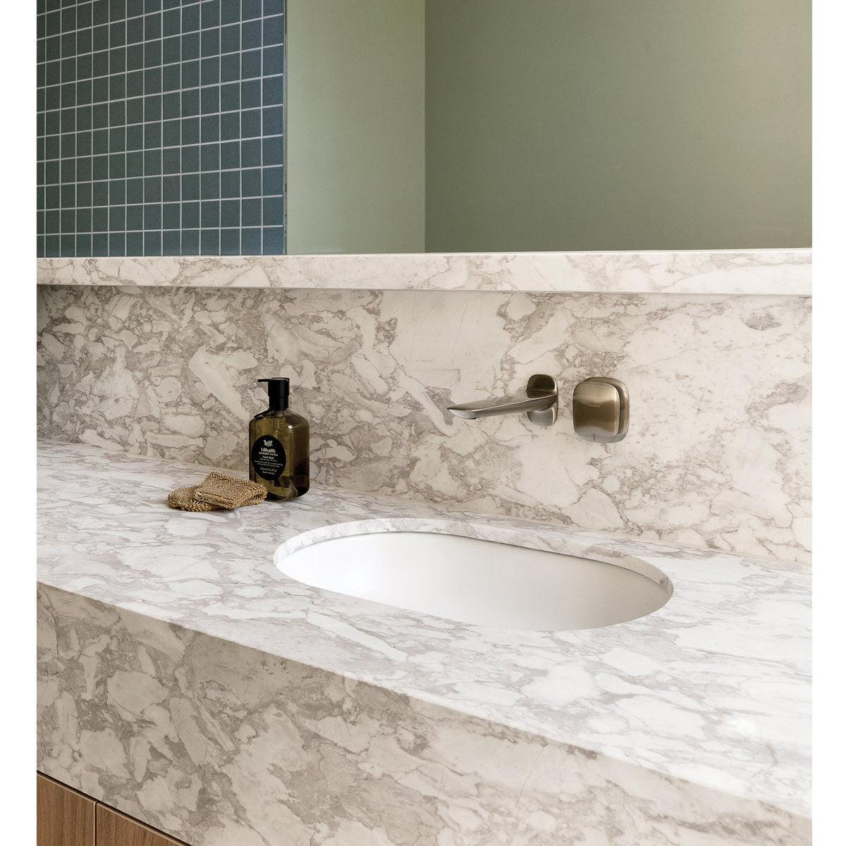 Phoenix Nuage Wall Basin/Bath Mixer Set 200mm, Lead Free, Brushed Nickel