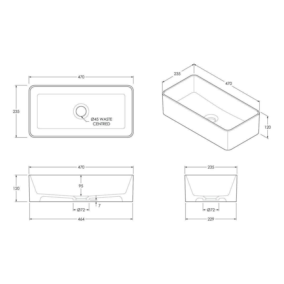 Lisa Above Counter Basin, Matte White