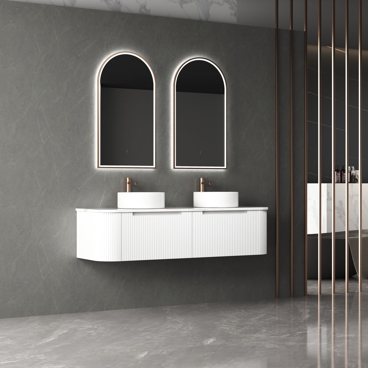 Aulic Canterbury LED Mirror - Brushed Bronze