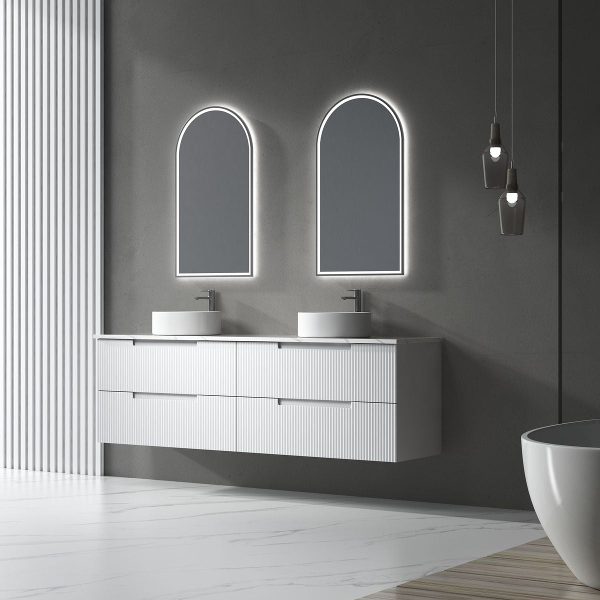 Aulic Canterbury LED Mirror - Gun Metal