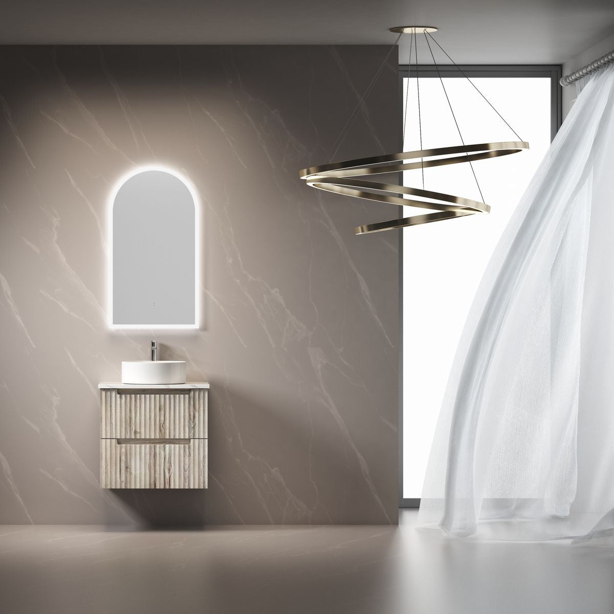 Aulic Canterbury LED Mirror - Matte White