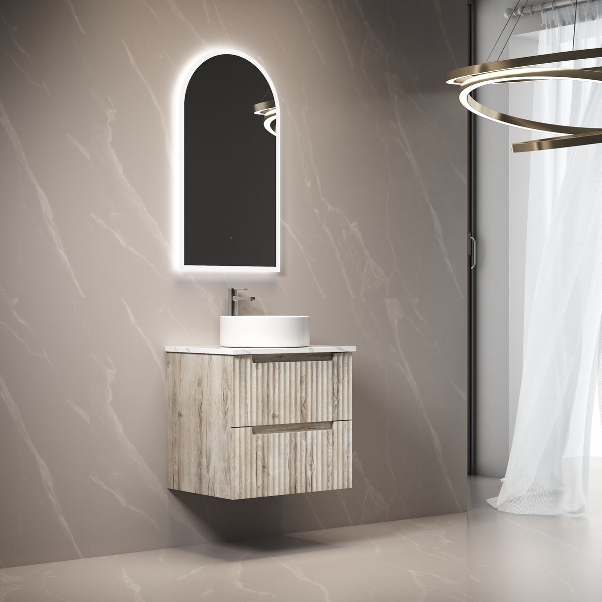 Aulic Canterbury LED Mirror - Matte White