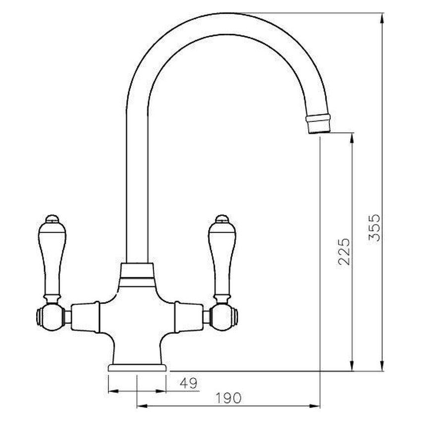 Ludlow Double Sink Mixer - Chrome