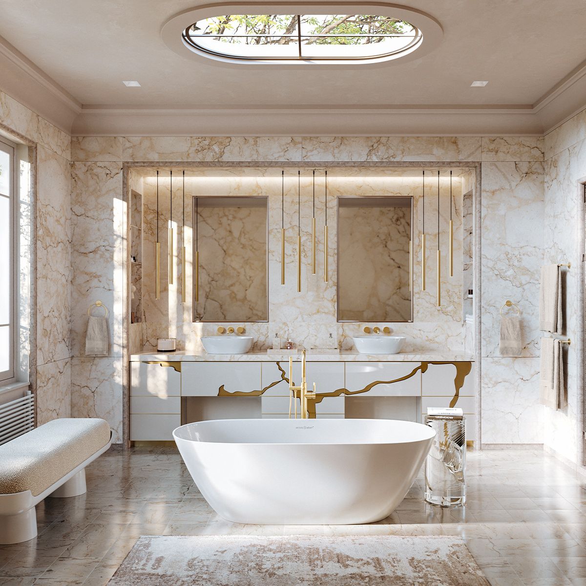 Victoria + Albert Lussari 1700 Bath, Gloss White