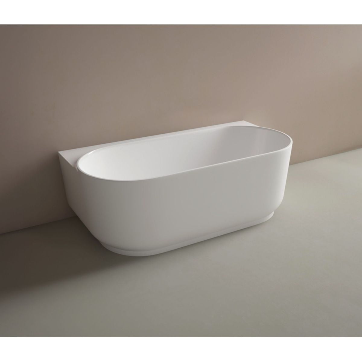 Studio Bagno Lust Wall Faced Freestanding Bath - Matte White