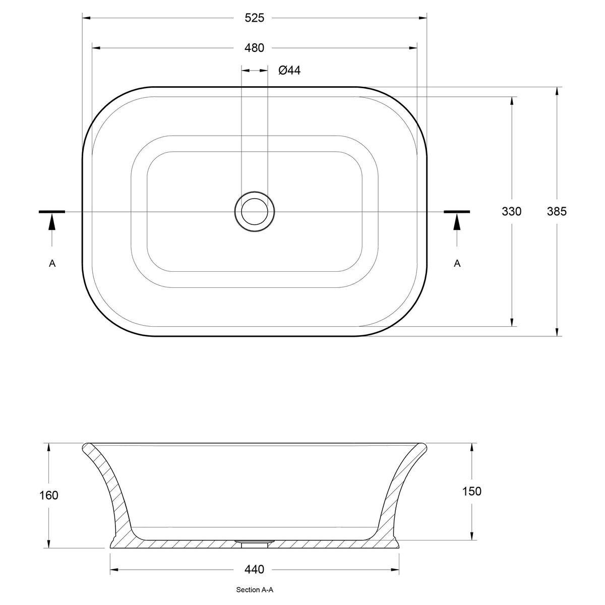 Kirkham 53X68 Titancast Basin - Misty Rose