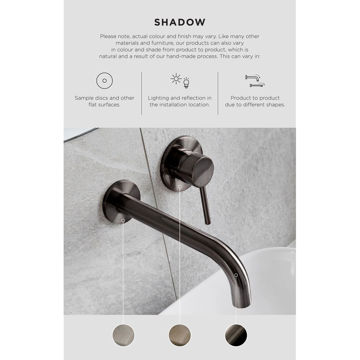 High Rise Shower Arm, Shadow Gunmetal