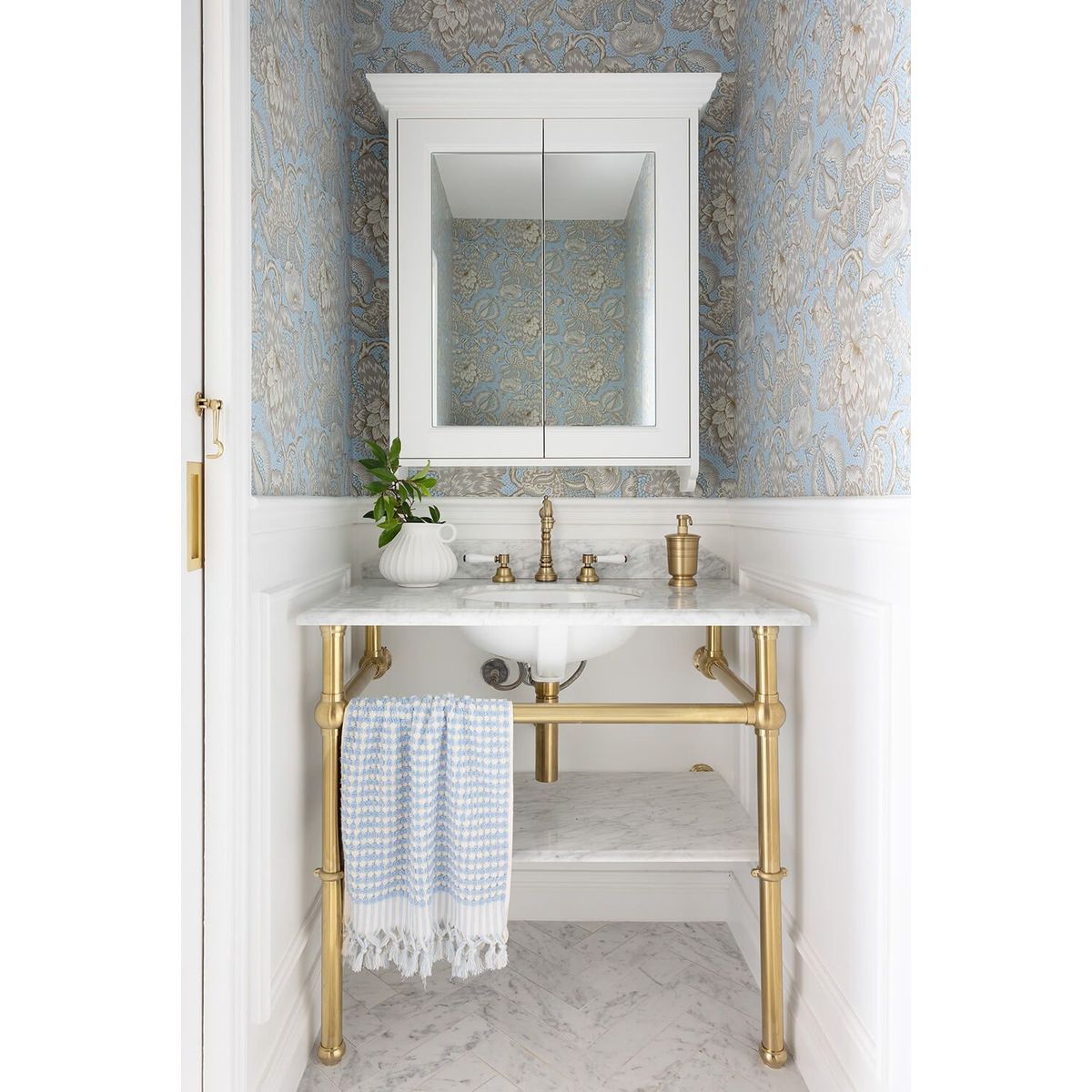 Mayer Brushed Brass Basin Stand To Suit 90X55 Top