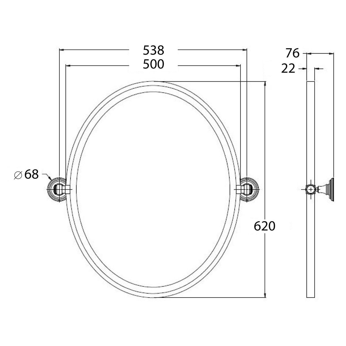 Mayer Oval Mirror - Chrome