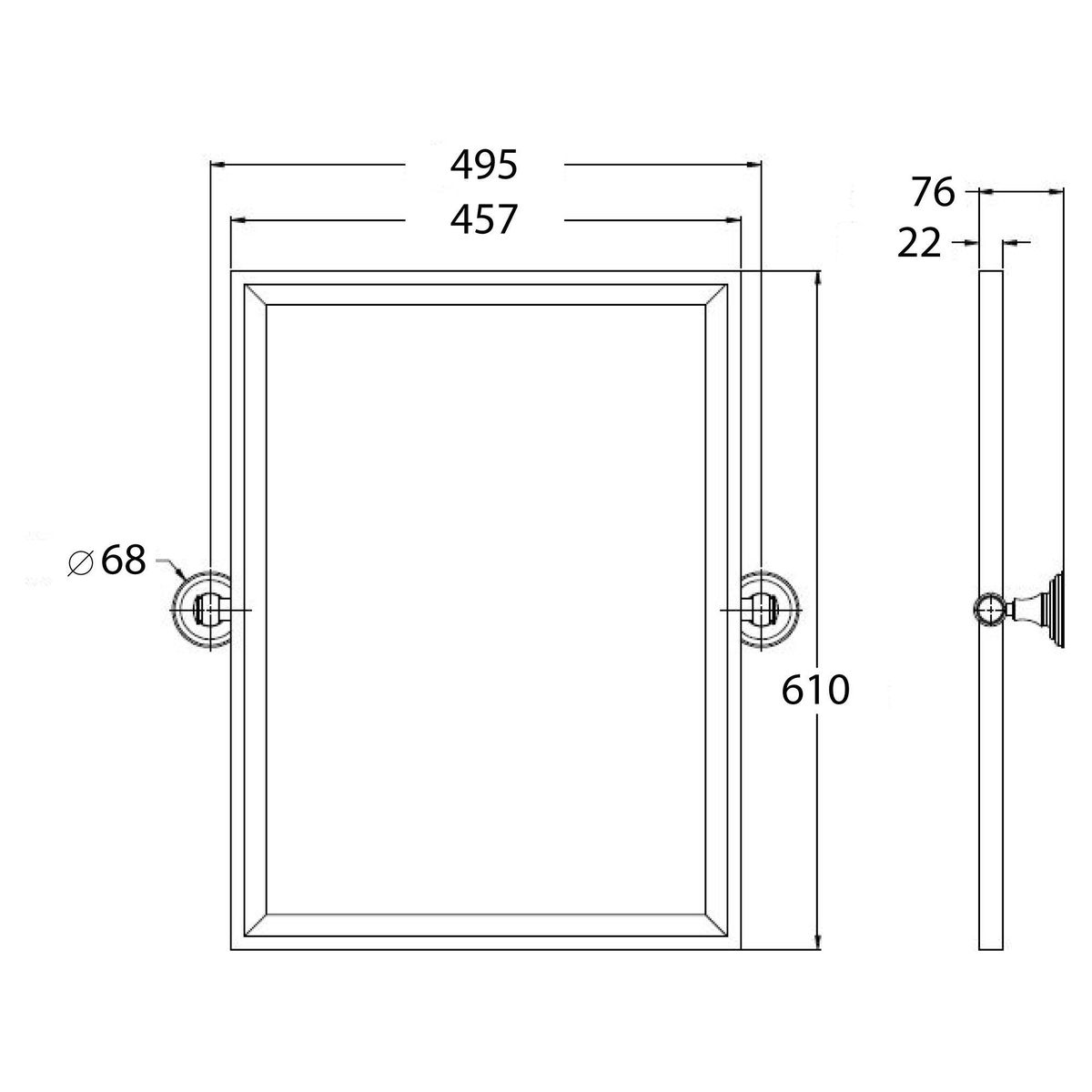 Mayer Rectangle Mirror - Matte Black