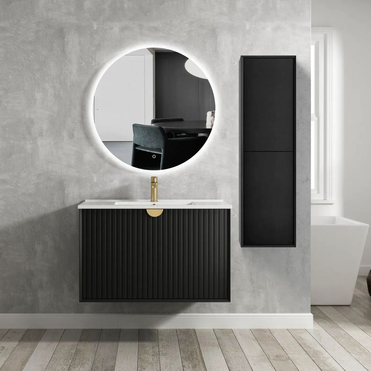 Marlo Tall Boy 350x300x1200 - Matte Black