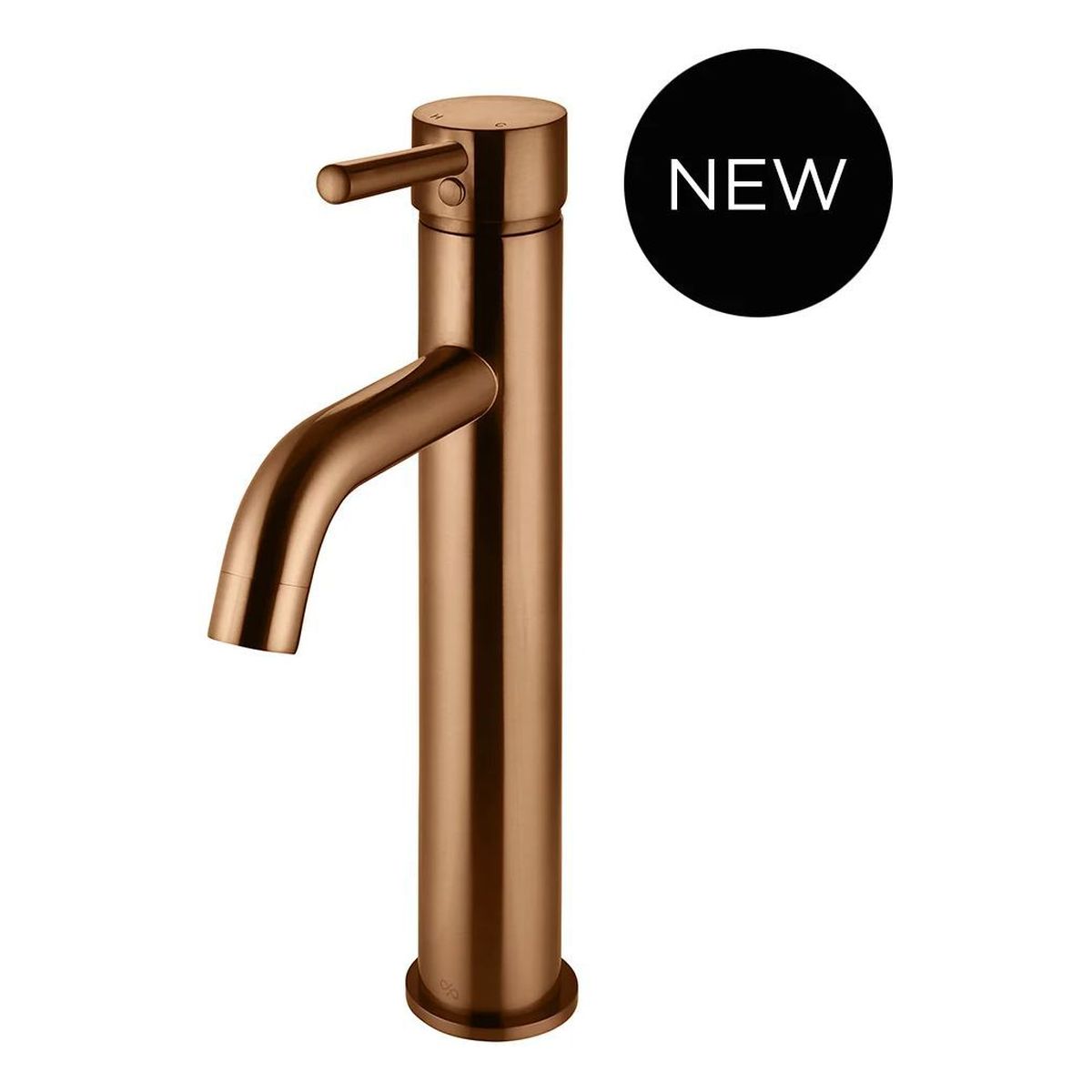 Round Tall Curved Basin Mixer , Lustre Bronze