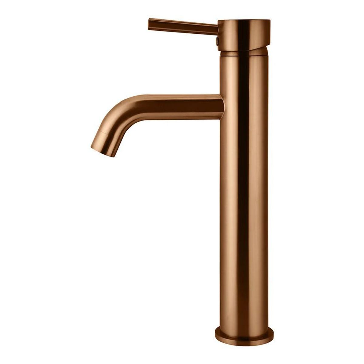 Round Tall Curved Basin Mixer , Lustre Bronze