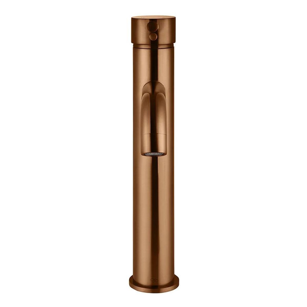 Round Tall Curved Basin Mixer , Lustre Bronze