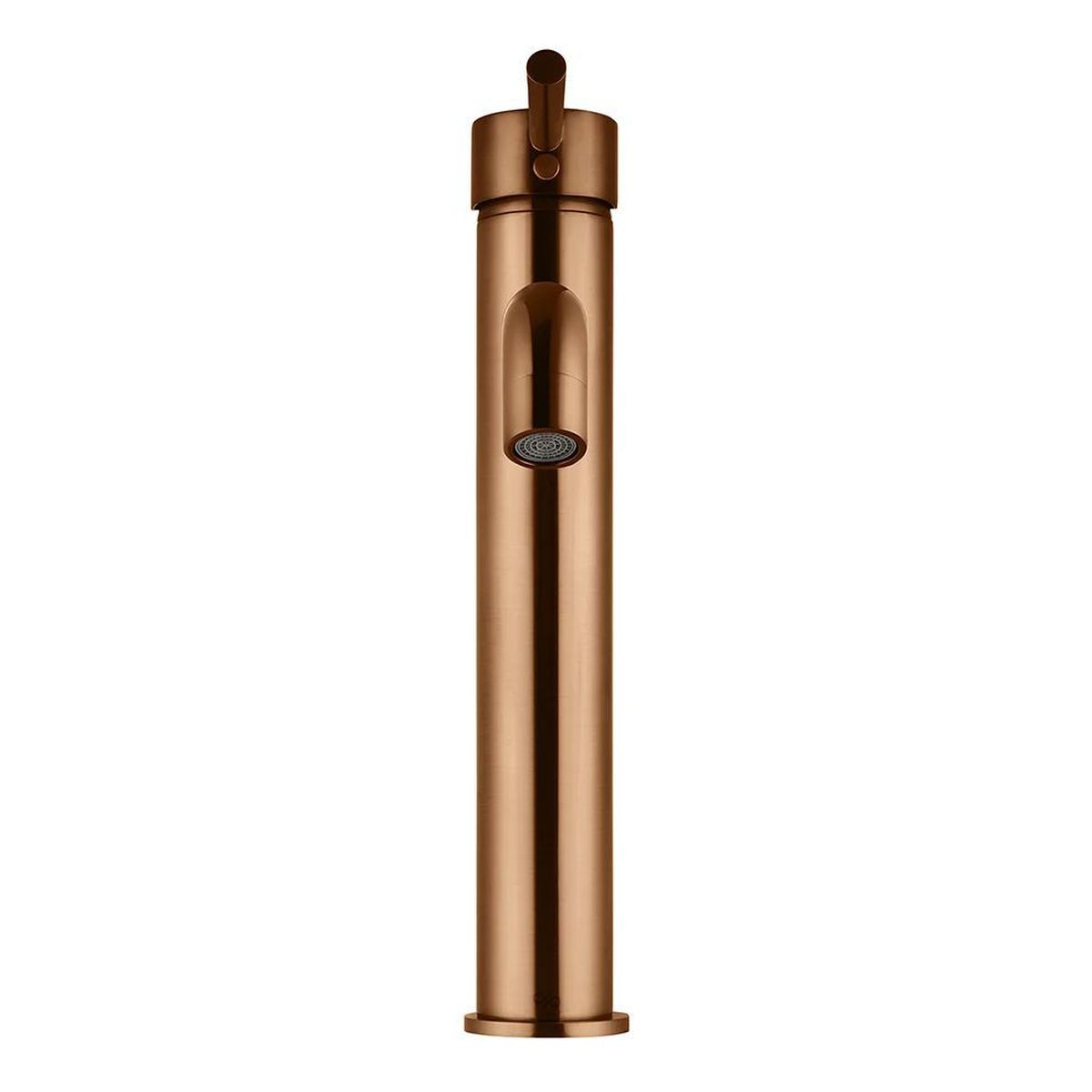 Round Tall Curved Basin Mixer , Lustre Bronze