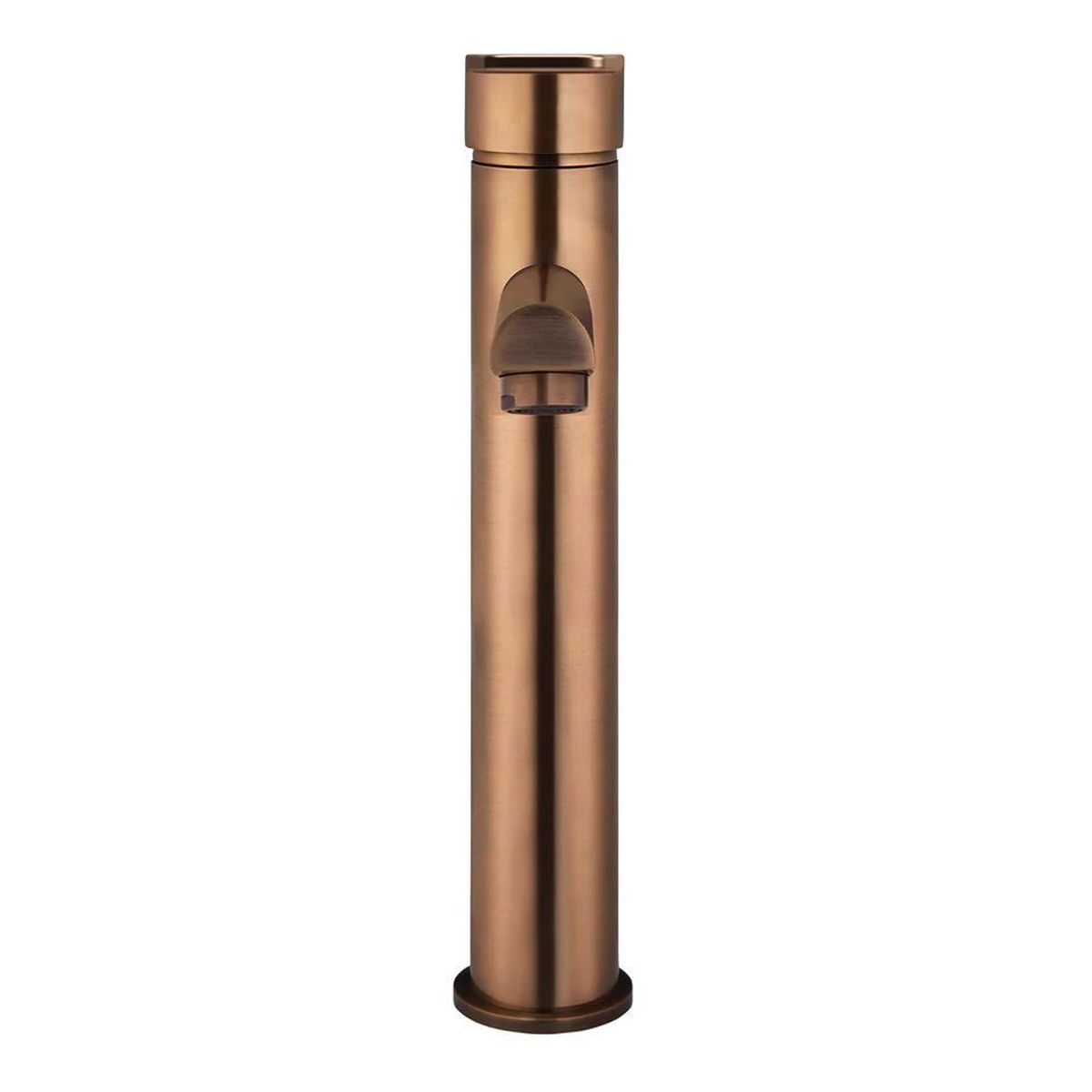 Round Tall Basin Mixer- Paddle Handle, Lustre Bronze