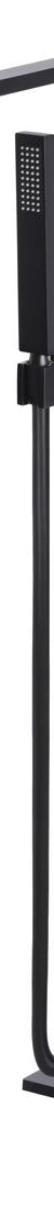 Square Freestanding Bath Spout and Hand Shower Matte Black