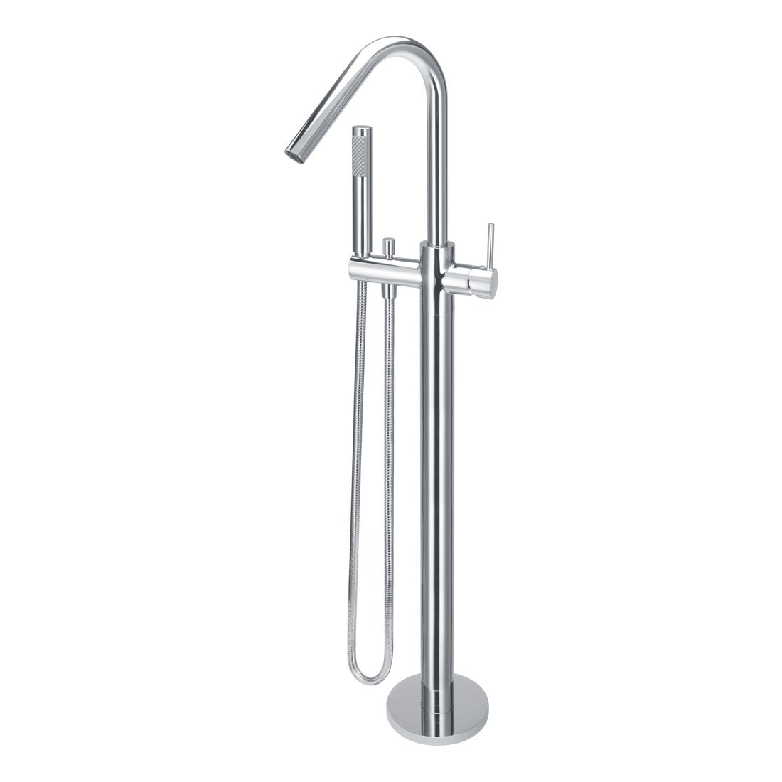 Round Freestanding Bath Spout and Hand Shower MB09-C Chrome
