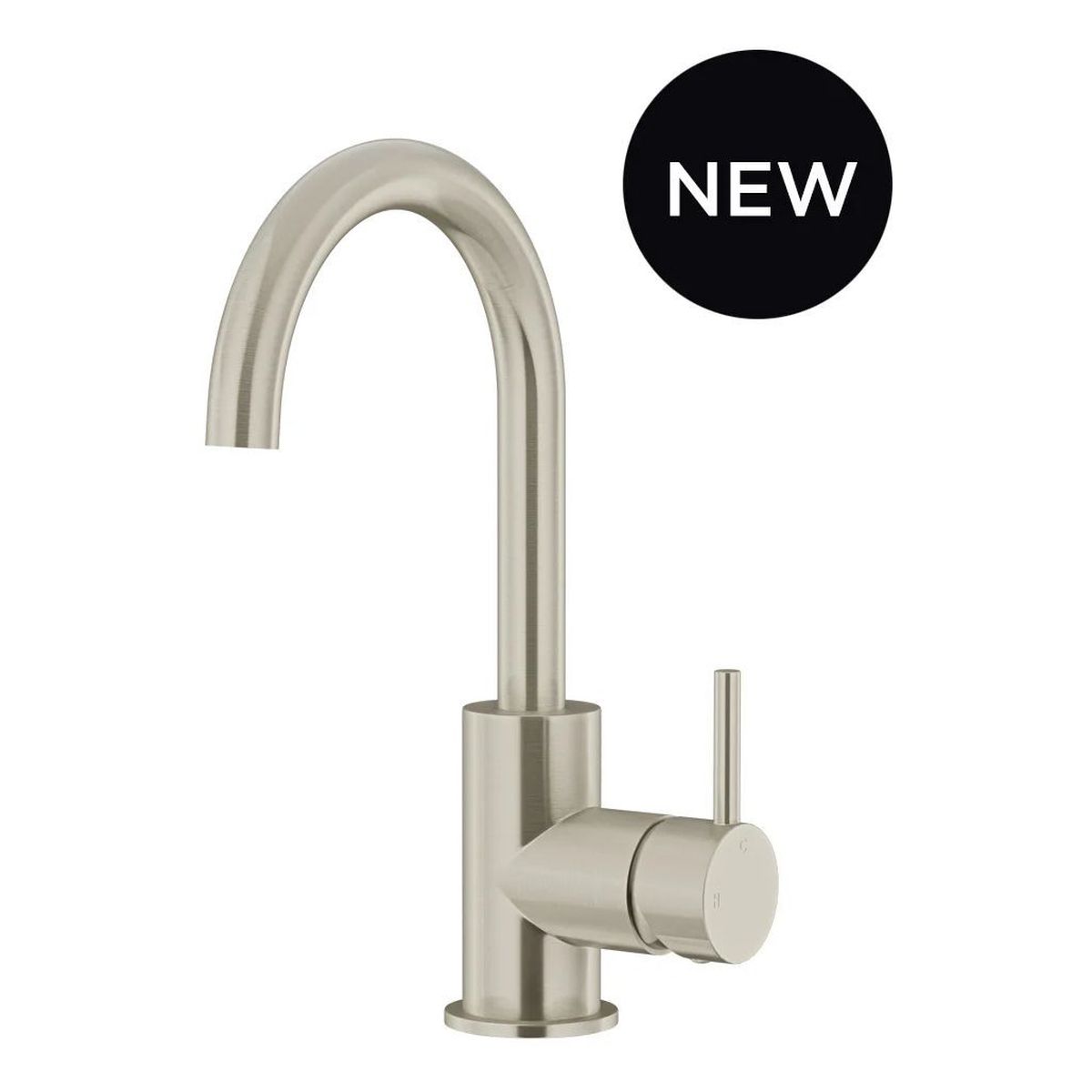 Round Gooseneck Basin Mixer, Brushed Nickel