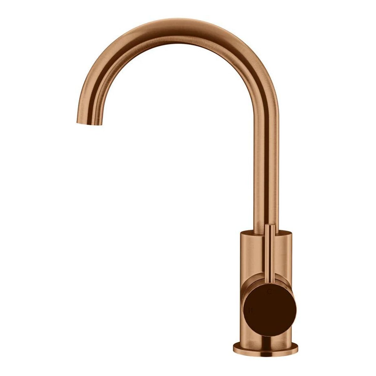 Round Gooseneck Basin Mixer, Lustre Bronze