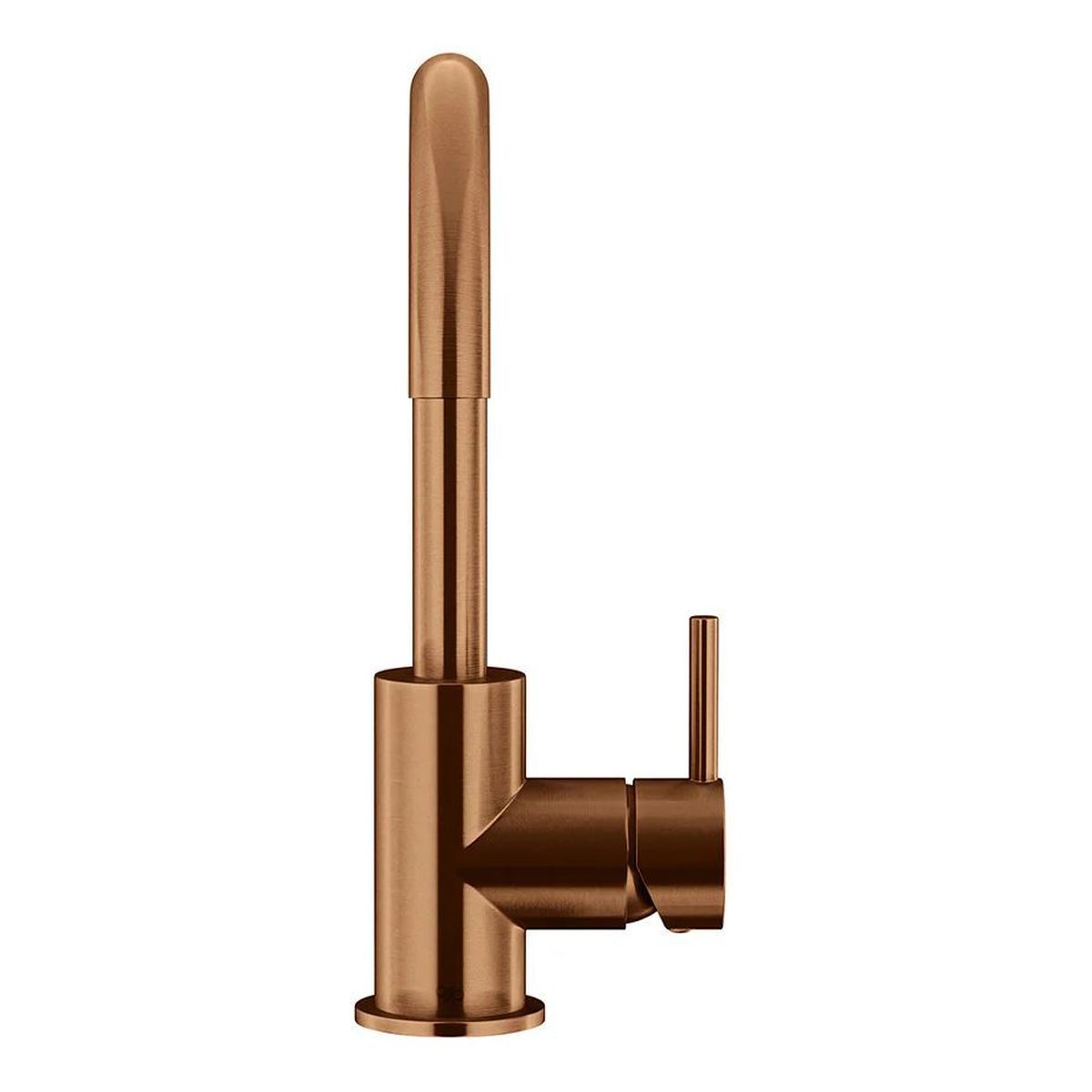 Round Gooseneck Basin Mixer, Lustre Bronze