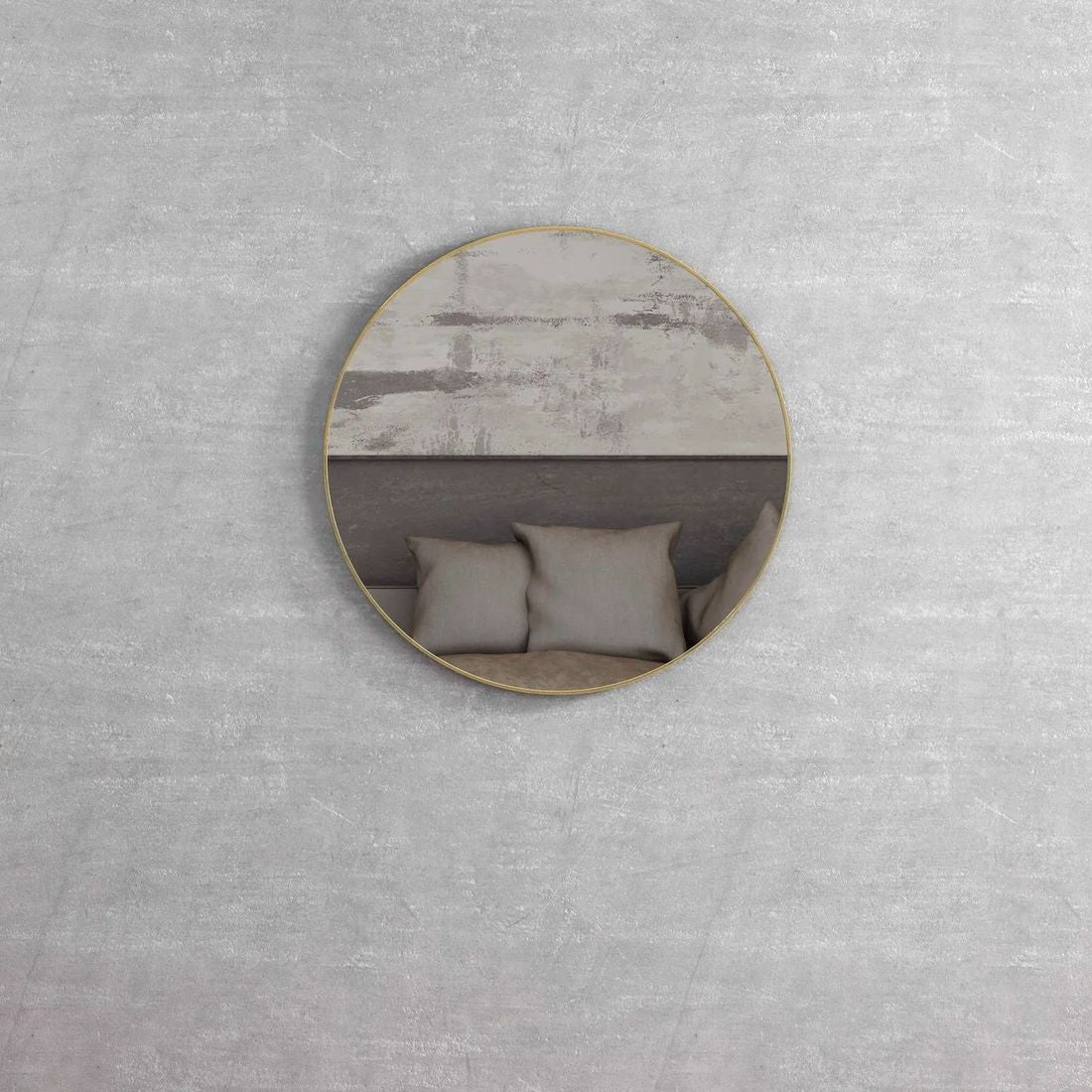 London Metal Framed Mirror in Brushed Gold
