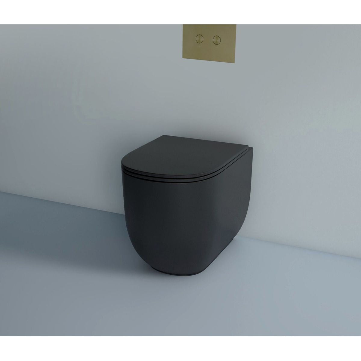 Studio Bagno Matte Black Milady Wall Faced Package With Oli 74 Mechanical Cistern