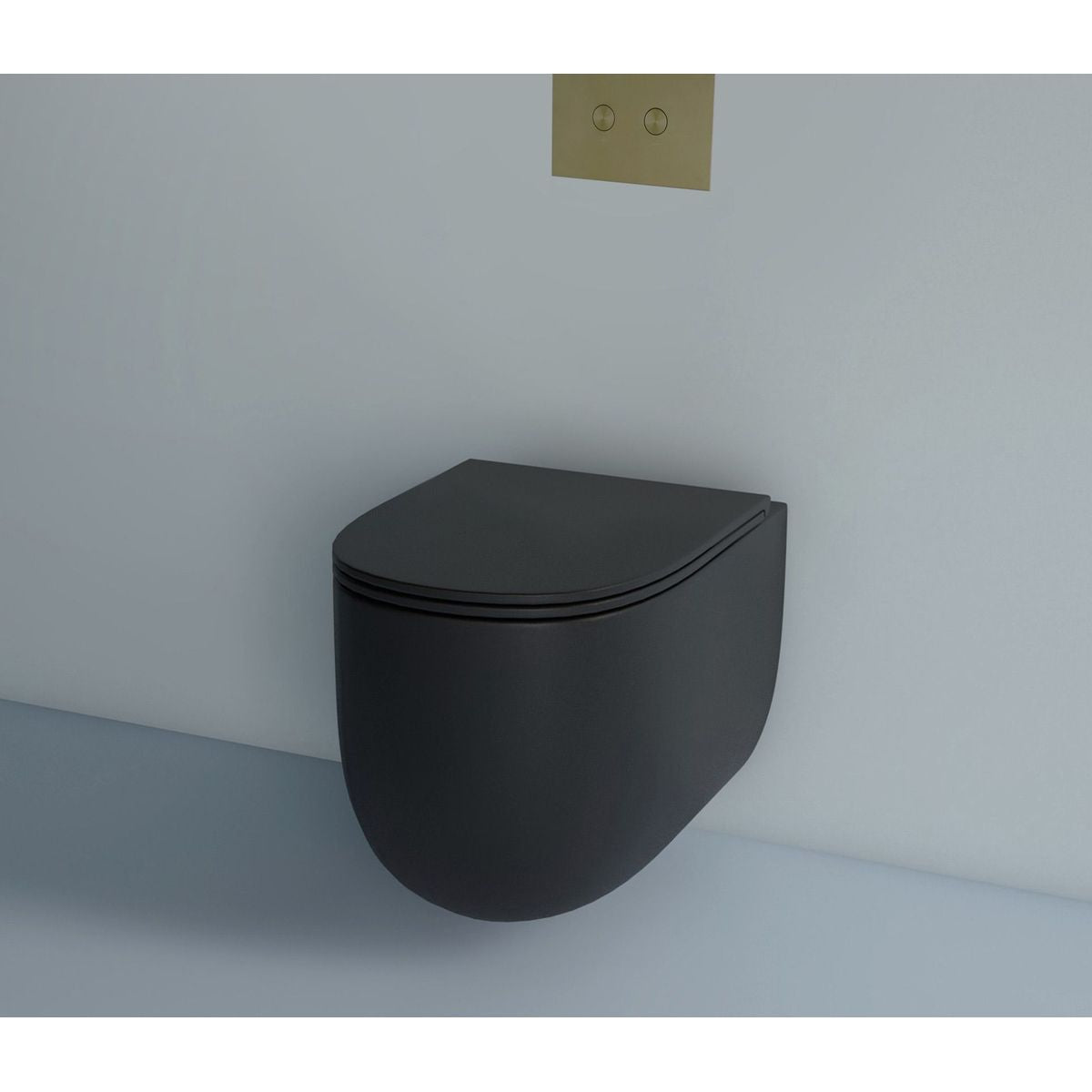 Studio Bagno Matte Black Milady Wall Hung Package With Oli 74 With Frame Pneumatic Cistern