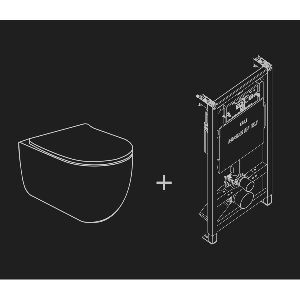 Studio Bagno Milady Wall Hung Package With Expert Evo With Frame Pneumatic Cistern