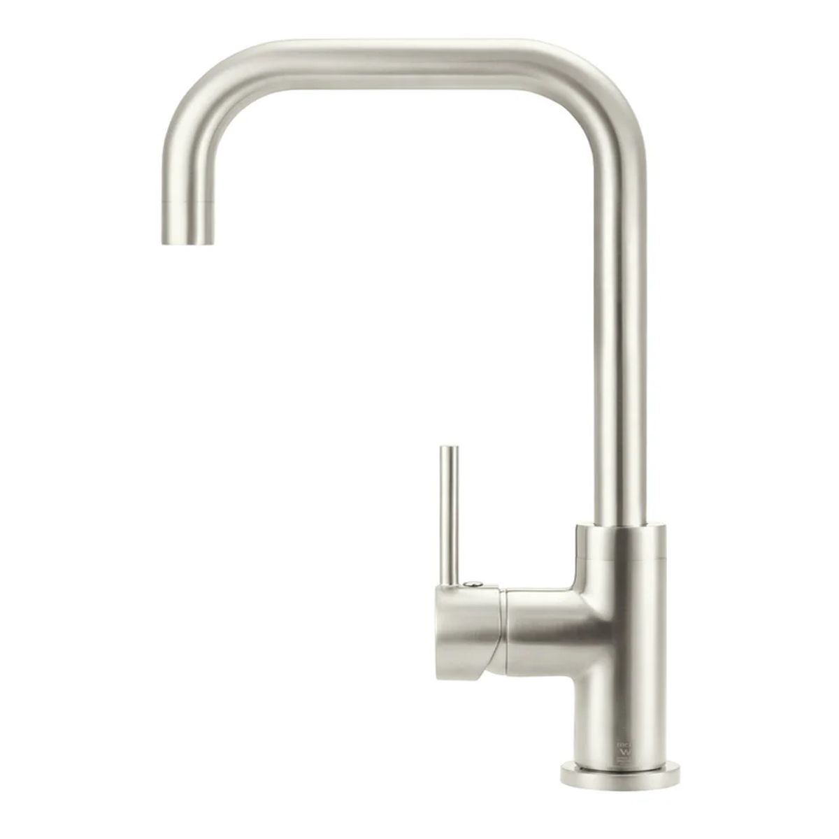 Round Kitchen Mixer Tap Curved Brushed Nickel