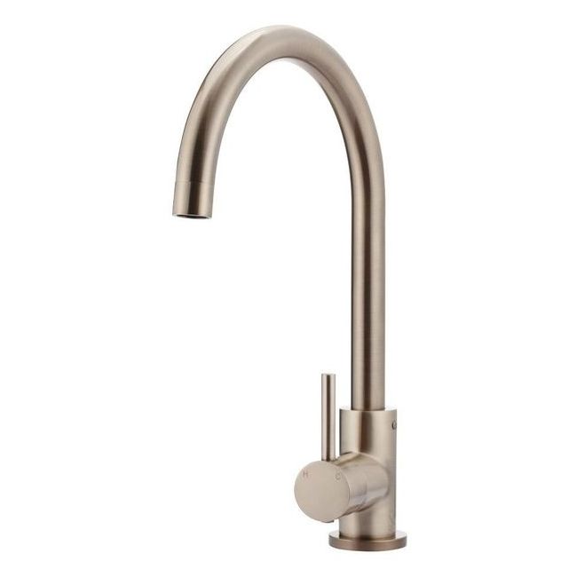 Round Gooseneck Kitchen Mixer Tap MK03-CH Champagne