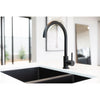 Round Gooseneck Kitchen Mixer Tap MK03 Matte Black