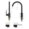 Round Gooseneck Kitchen Mixer Tap MK03 Matte Black