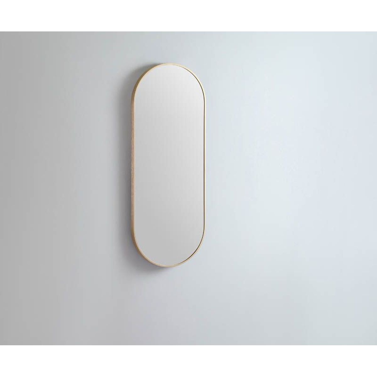 Modern Oblong 460 x 1210 Mirror with Portable Magnifier - Baltic Brass