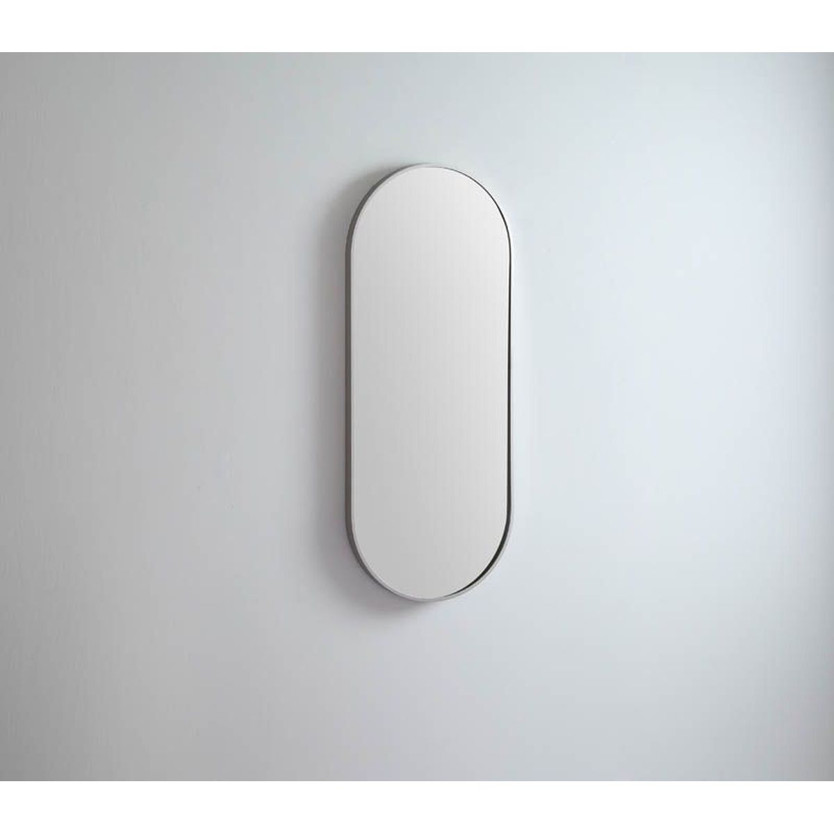 Modern Oblong 460 x 1210 Mirror with Portable Magnifier - Brits Nickel