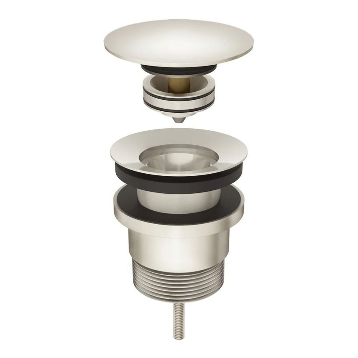 Pop-Up Bath Waste - Removable Grate, Bath & Basin, Brushed Nickel